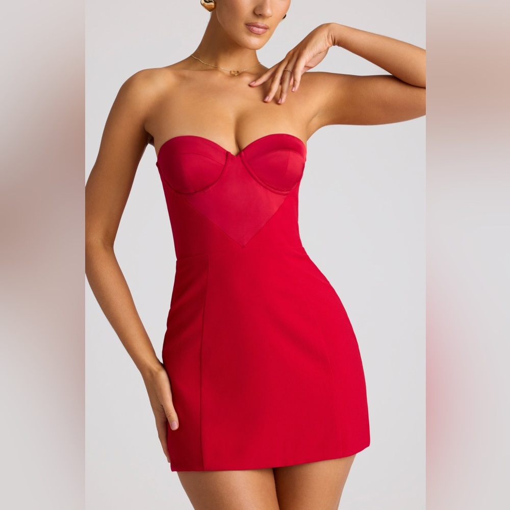 Oh Polly Eliska Strapless A-line mini dress Fire Red women’s size 6